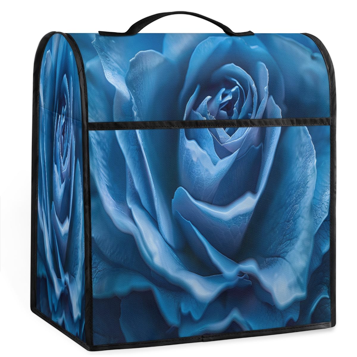 Coffee Maker Cover Blue Rose Flower Kitchen Appliance Covers Small Appliance Covers Blender Cover Juicer Cover Dust Covers for Kitchen Appliances with Top Handle and Pockets,Washable,B599