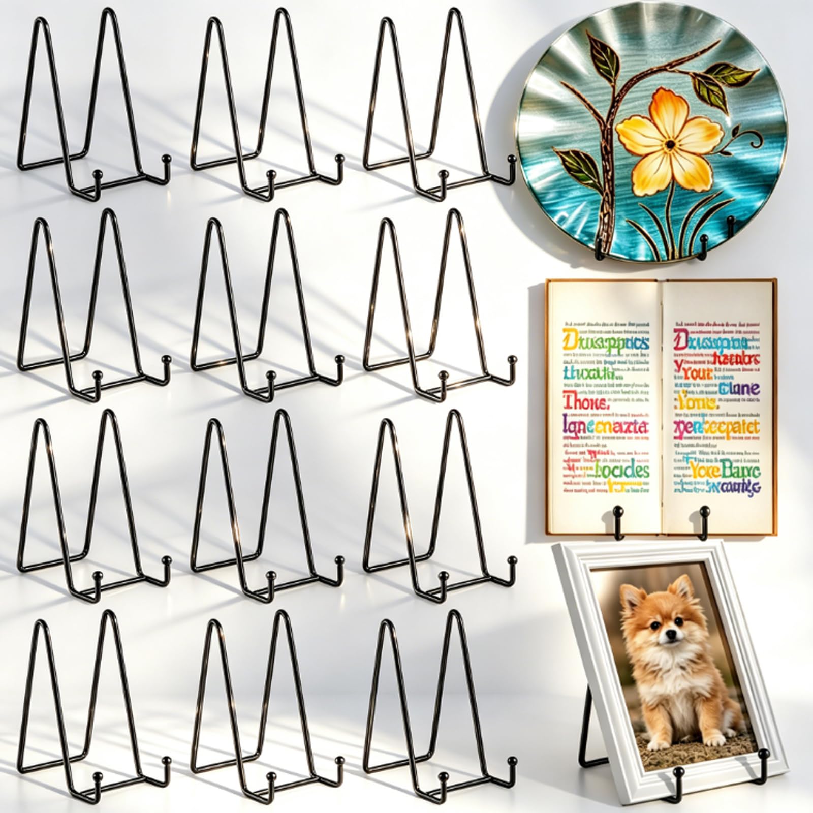 12 Stück 15,2 cm Präsentationsständer Tellerhalter Metallrahmen Display Staffelei für Bild Heimdekoration Stabiler Multifunktionaler Tellerständer Display Ständer Tellerhalter für Foto Dekorative