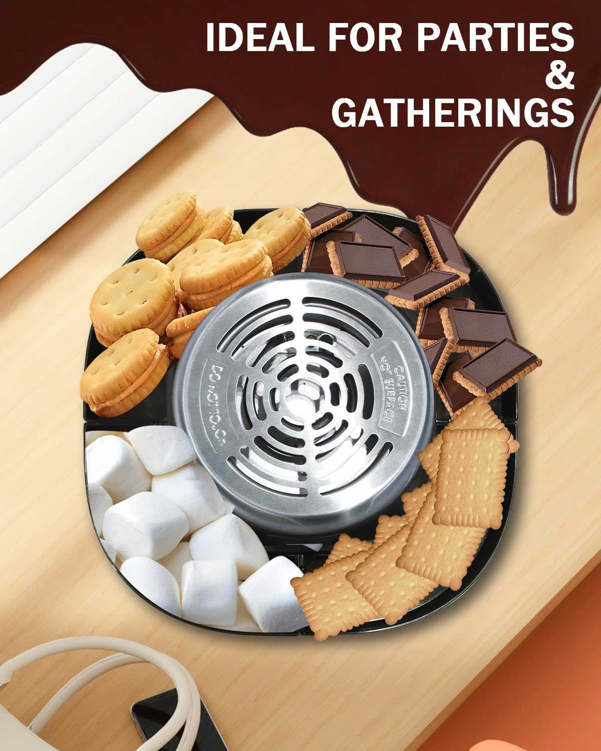 Smores Maker Tabletop Indoor Kit, Indoor Smore Maker Smores Kit Flameless S'mores Maker, Tabletop Smores Maker,Movie Night Supplies Housewarming Christmas Gifts, 120V