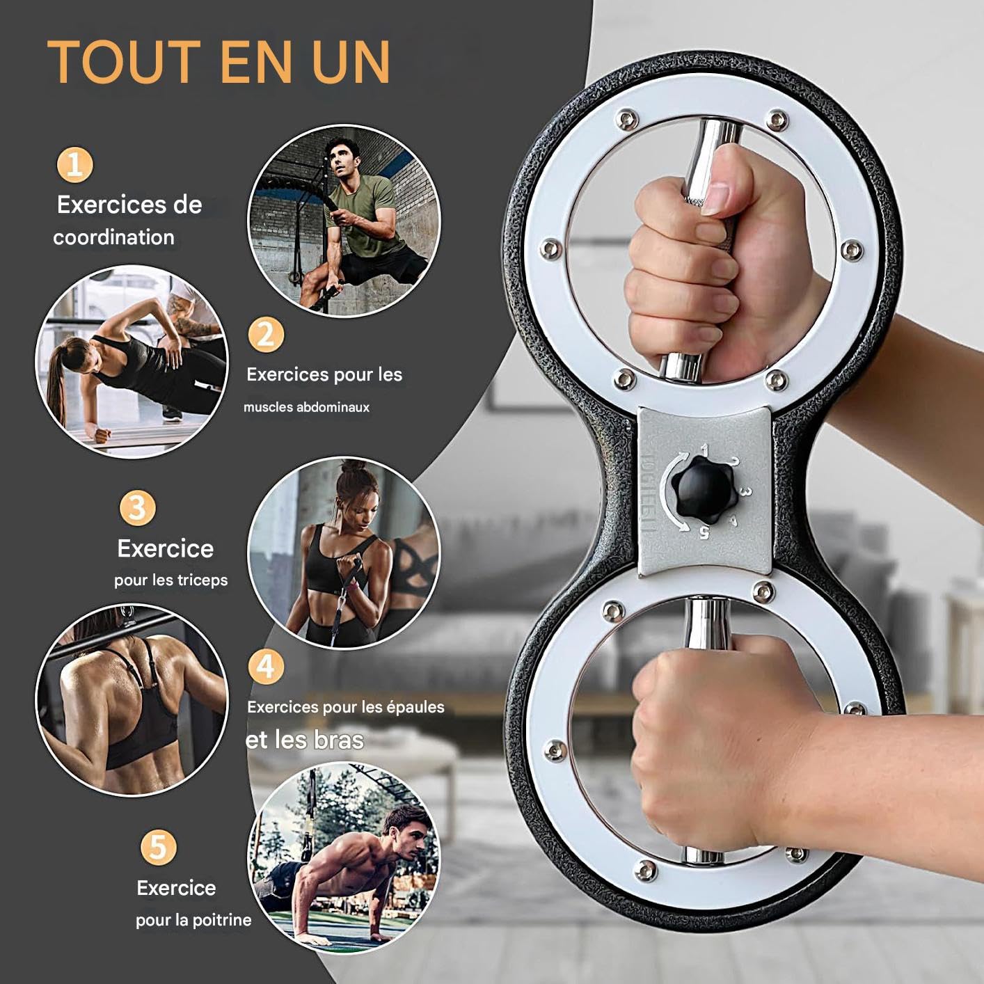 Ejercitador De Antebrazos Fortalecedor de Manos Entrenamiento de Agarre | Entrenador De Brazos De 5,4 Kg Y Fortalecedor De Agarre Accesorios Para Entrenamiento De Fuerza Y Pecho Gimnasio E