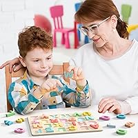 Vista 7 de Rompecabezas del alfabeto, rompecabezas de formas ABC para niños, juguetes educativos para niños pequeños, actividades de aprendizaje preescolar
