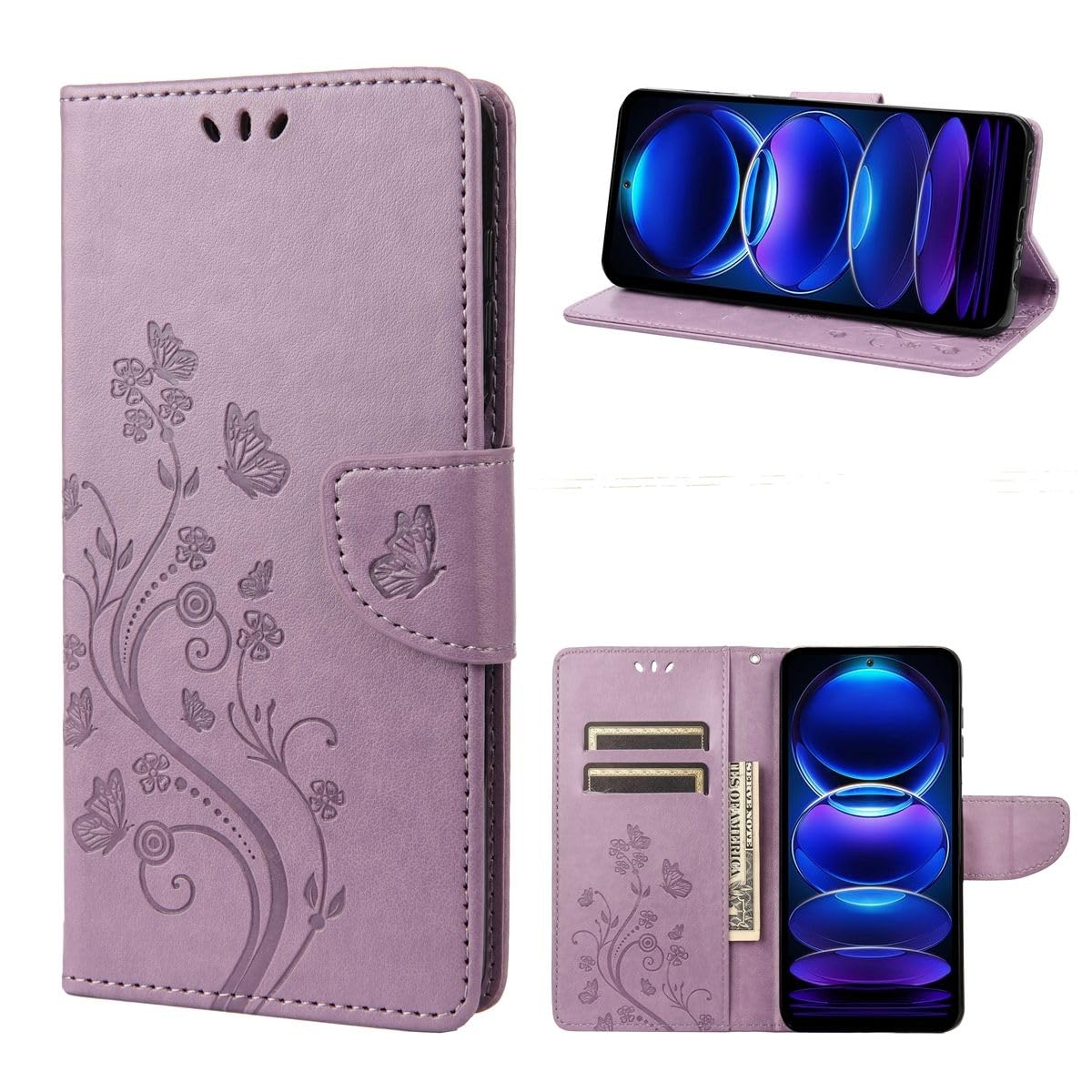 Coque Redmi Note 12 Pro 5G rabat protection intégrale violet