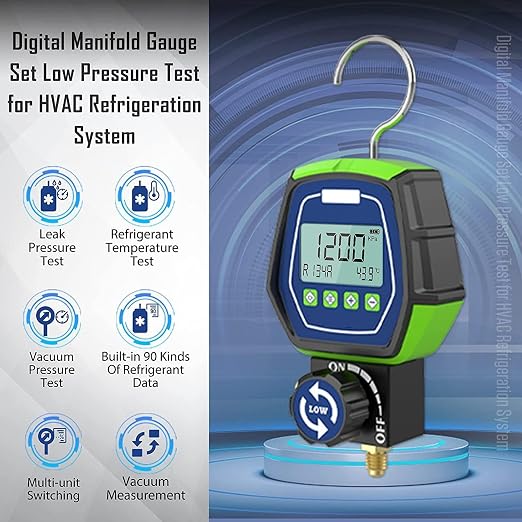 Manómetro Digital HVAC con 3 Mangueras y Medidor de Presión miniatura 6