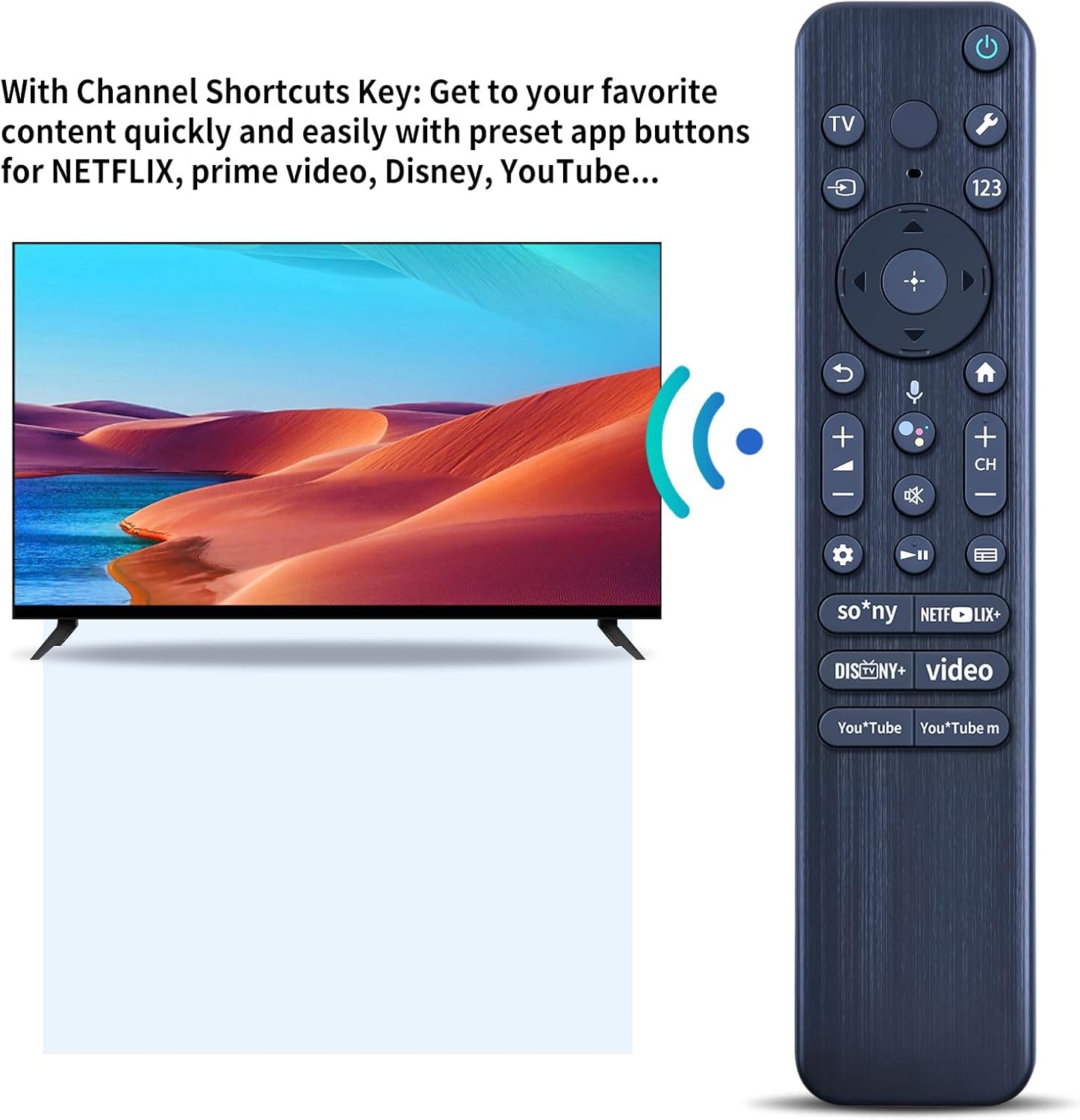 RMF-TX810P Replacement Remote Control with Google Voice Serach Function Compatible for Sony Bravia Google Smart TV