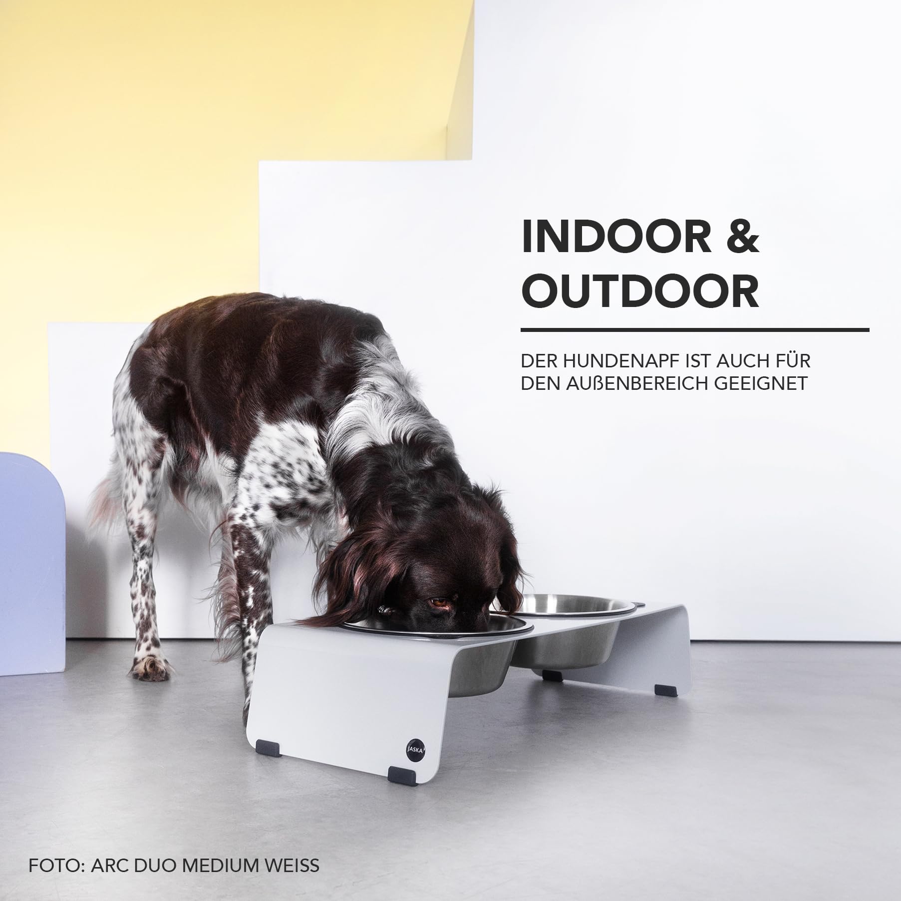 Jaska Comedero para perros elevado, 4 tamaños, varios colores (M, estructura fina mate negra)