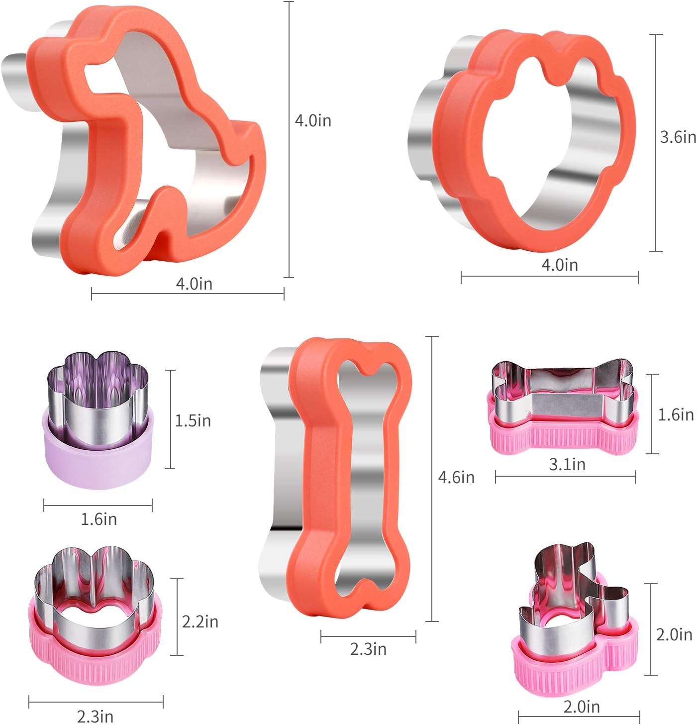 Magigift Dog Cookie Cutter Set - Includes 3 Different Sizes Of Dog, Bone, and Paw Print Cookie Mold for Homemade Treats - Stainless Steel Cookie Cutter molds for Kids Suitable for Cakes and Cookies