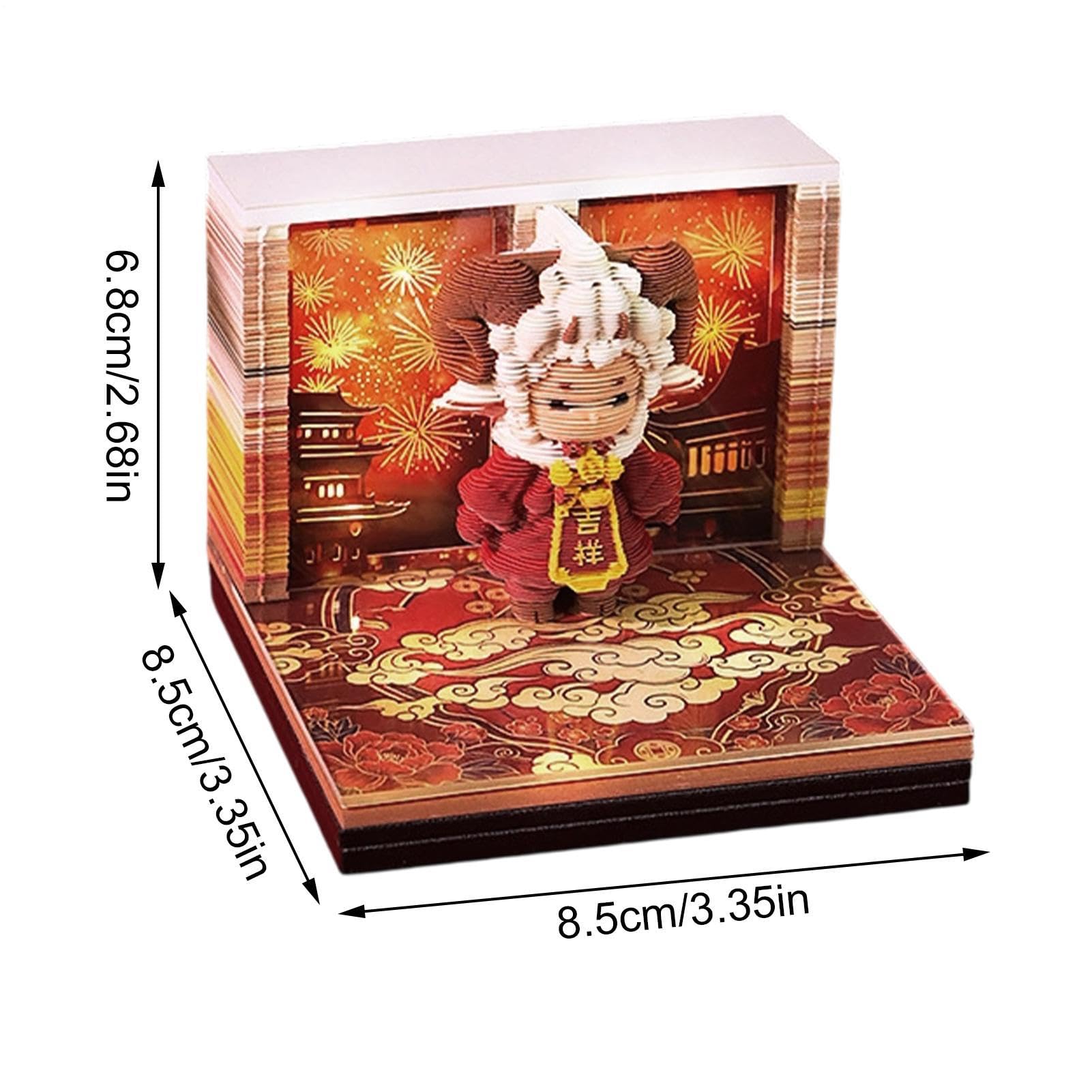 Calendario 3D De Escritorio 2027 Bloc Notas Papel Forma Oveja Decorativo