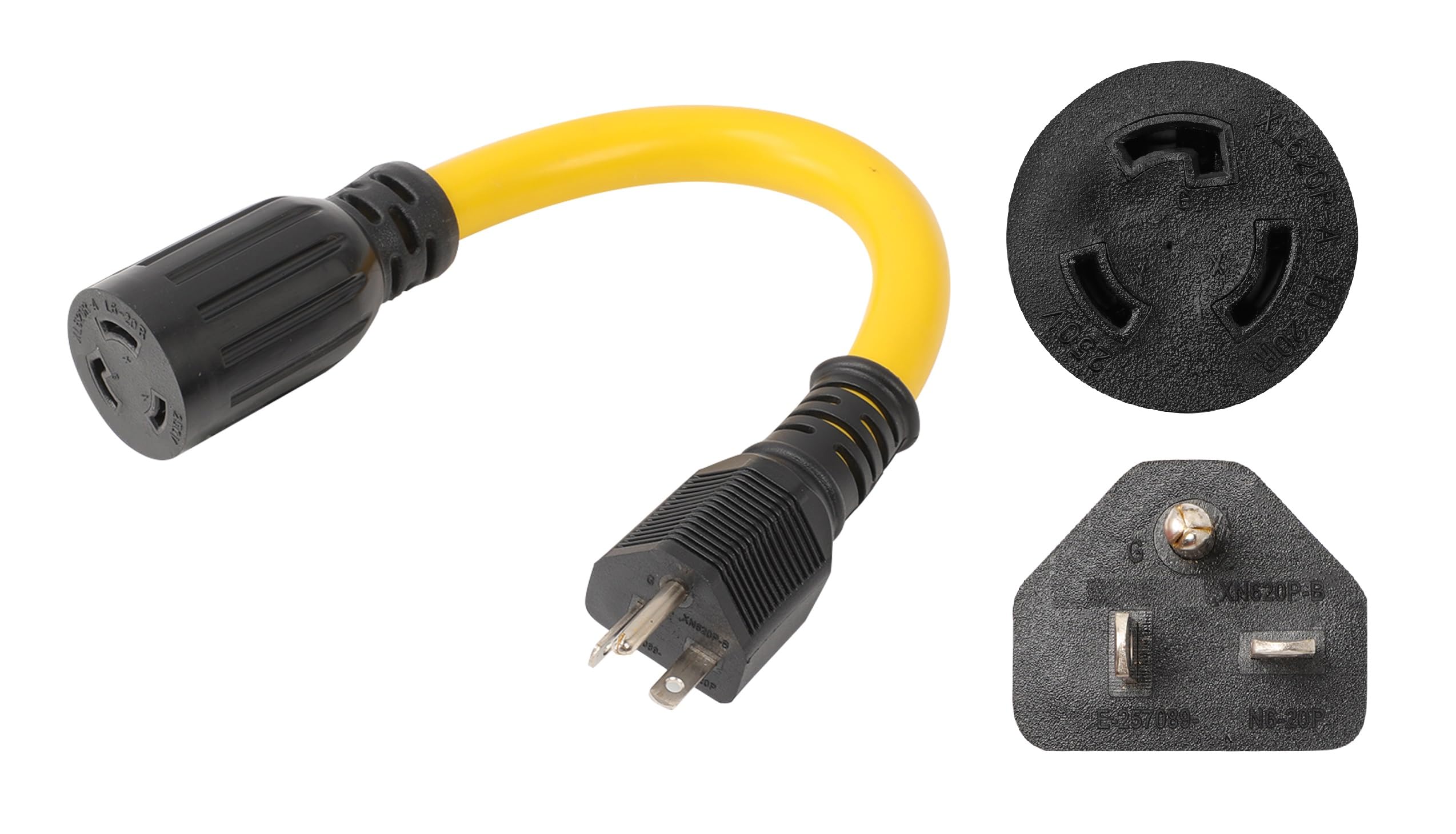 na.ma1220② Amazon.com: ONETAK NEMA 6-20P to L6-20R 240V 20 Amp 3 Prong Male