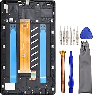 Tablet Complete Screen LCD Digitizer Touch Assembly Replacement for (WiFi Version) Samsung Galaxy Tab A7 Lite Tab A7 Lite Wi-Fi SM-T220 with Tool Kit and Screen Frame Installed Black 8.7"
