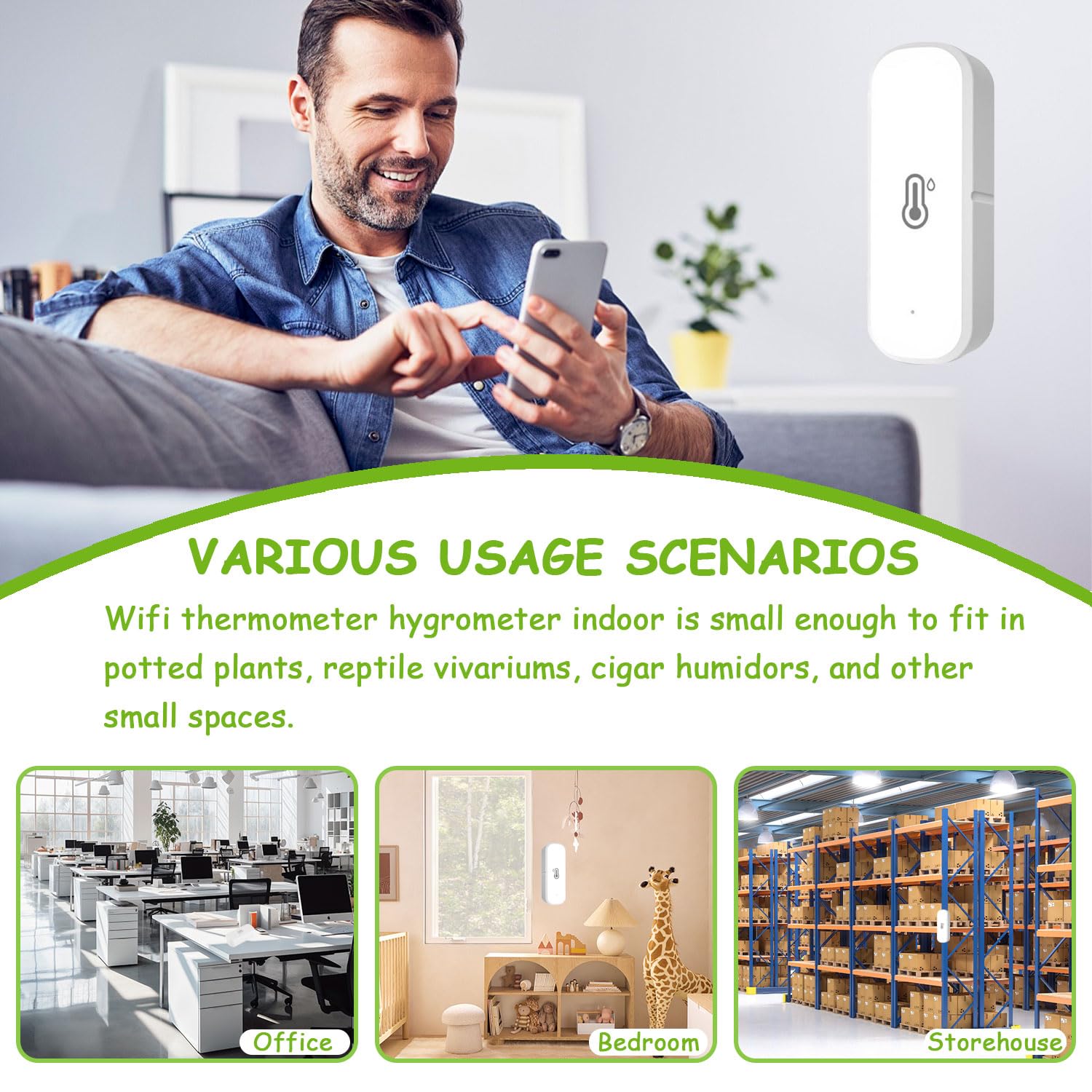Termometro igrometro WiFi intelligente, sensore di temperatura e umidità per interni ed esterni, con monitoraggio tramite app remota compatibile Alexa/Google Assistant(4 Confezione)