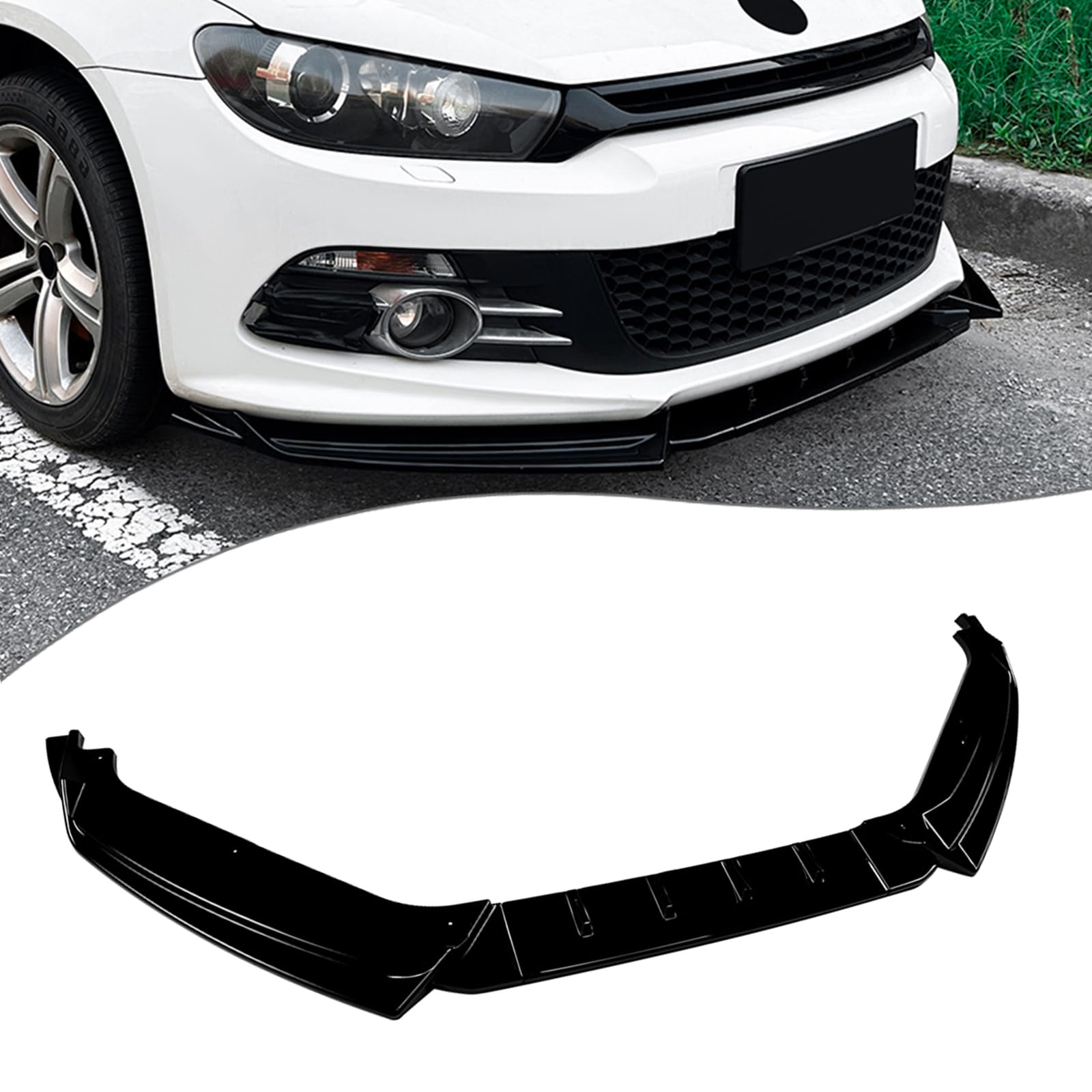 Kit de alerón de parachoques delantero para VW Scirocco MK3 Early Rline GTS 2008-2014, aspecto negro/carbono