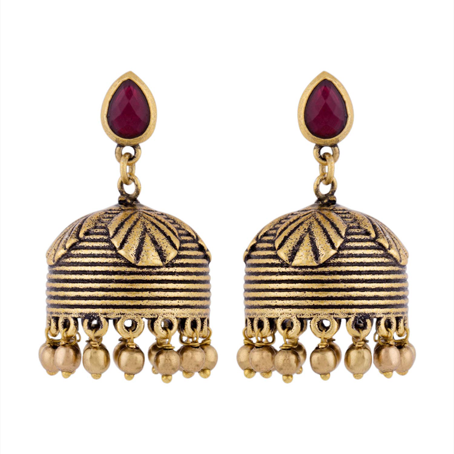 Voylla Bharatnatyam Drape Textured Jhumka Earrings (B08L3S2FCN) Amazon Price History, Amazon Price Tracker