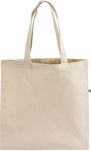 Paquete de 12 bolsas de lona reciclada al por mayor a granel 15 x 16 bolsas de tela de algodón reutilizables resistentes y lisas, Natural