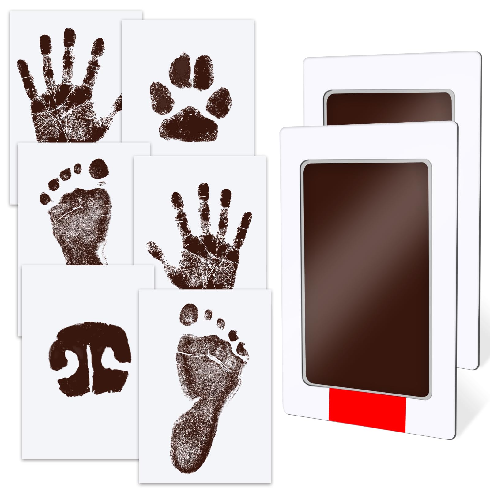 Baby Hand and Footprint Kit Inkless – Mess Free Safe Clean Touch Ink Pad for Newborn & Pet Paw Prints(Brown, 0-6 Months) — image 1