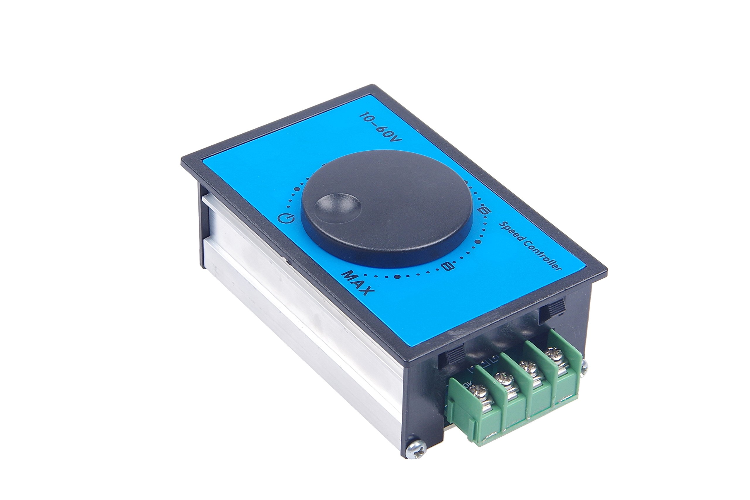 KNACRO DC Brush Motor Speed Controller DC 12V 24V 36V 48V 60V (DC10V-60V) 20A Soft-starting 0-100% Speed Range
