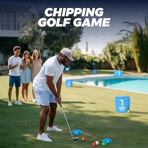 Miniatura 2 de TOY Life Juego de golf de 6 hoyos, juego de cubo de golf para adultos y niños, campo de golf de práctica con pelotas y bandera, juego de patio de