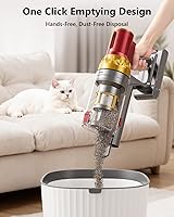 Vista 8 de Cordless Vacuum Cleaner, 580W 48Kpa 65Mins Vacuum Cleaners for Home, Self-Standing Stick Vacuum with Auto Scrapping Dust Tech, Low Noise