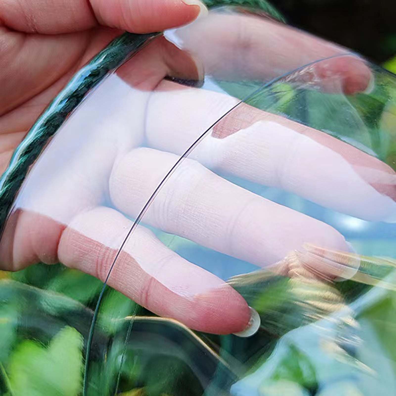 Telone trasparente con occhielli, tela cerata trasparente in PVC resistente, copertura trasparente impermeabile, antipolvere, antipioggia, antivento, telone trasparente, per campeggio, piante serra
