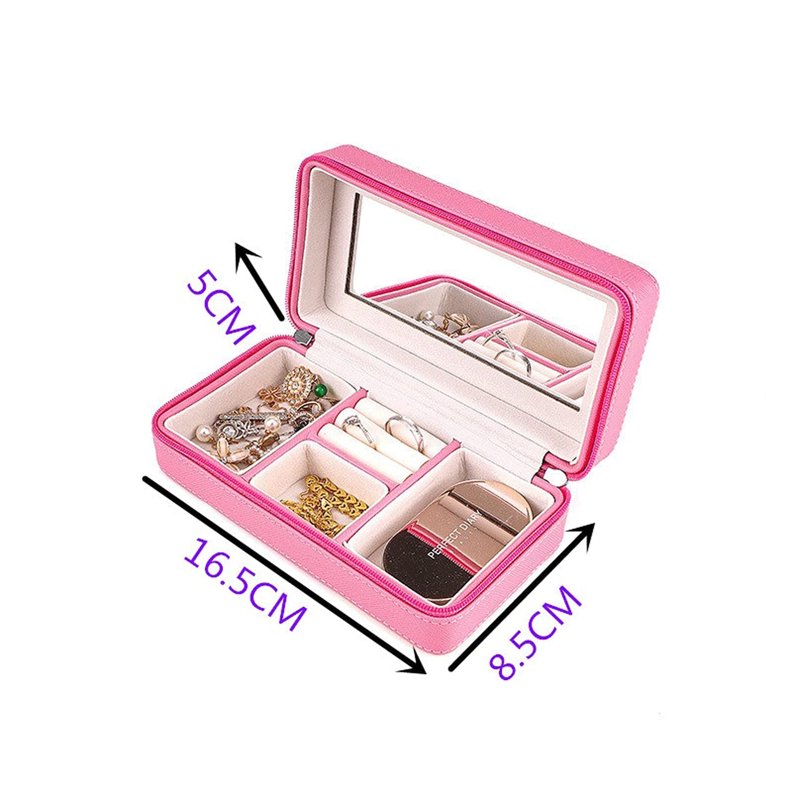 Jewelry box Pudełko organizera na biżuterię z logo PU, podróżne, kosmetyczne, do przechowywania kosmetyków, pojemnik na kosmetyki, 22x14x7cm
