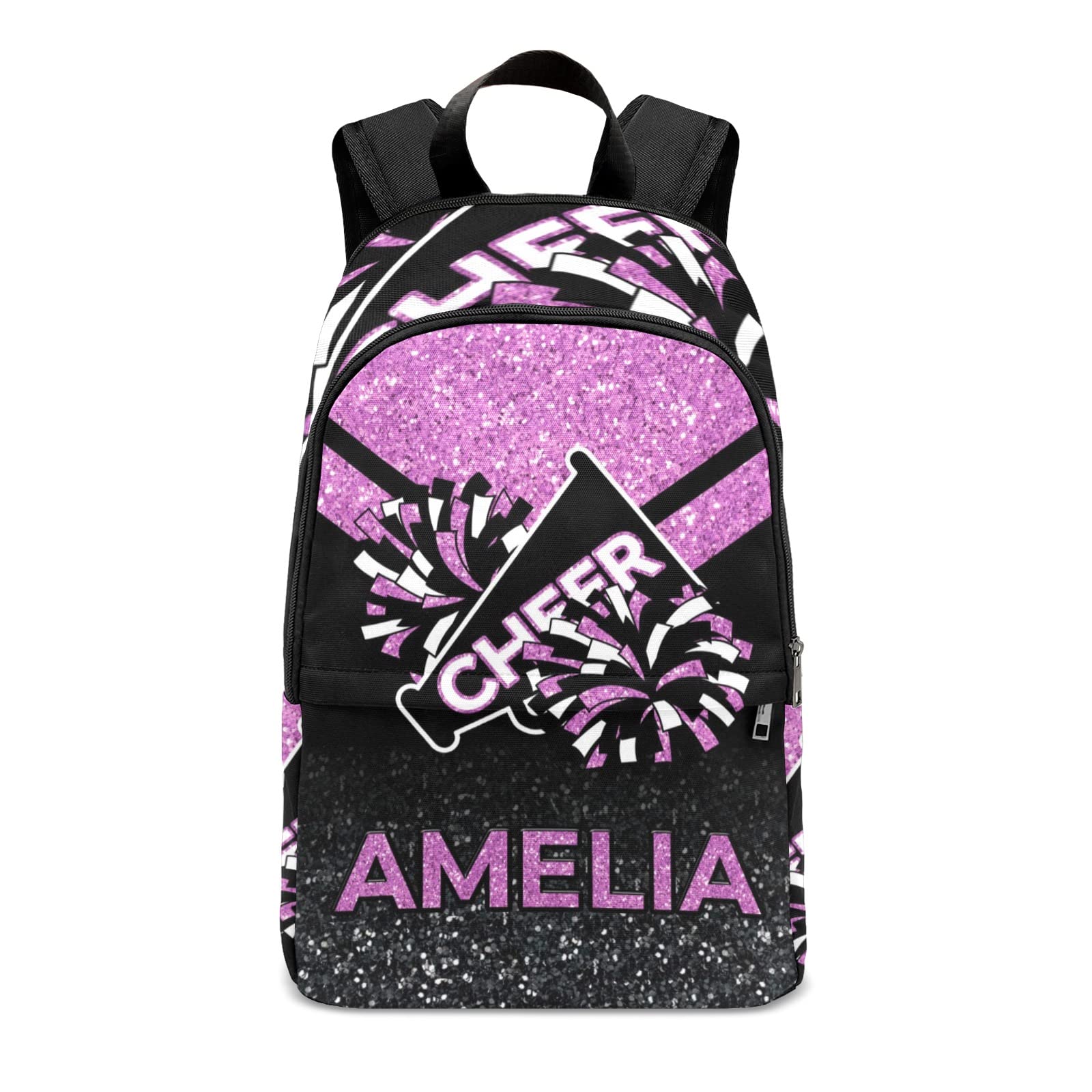 Yeshop Cheerleader Pink Personalized Backpack for Teen Boys Girls,Custom Travel Backpack Bookbag Casual Bag Name Gift 11.8"(L) x 5.51"(W) x 17.72"(H)