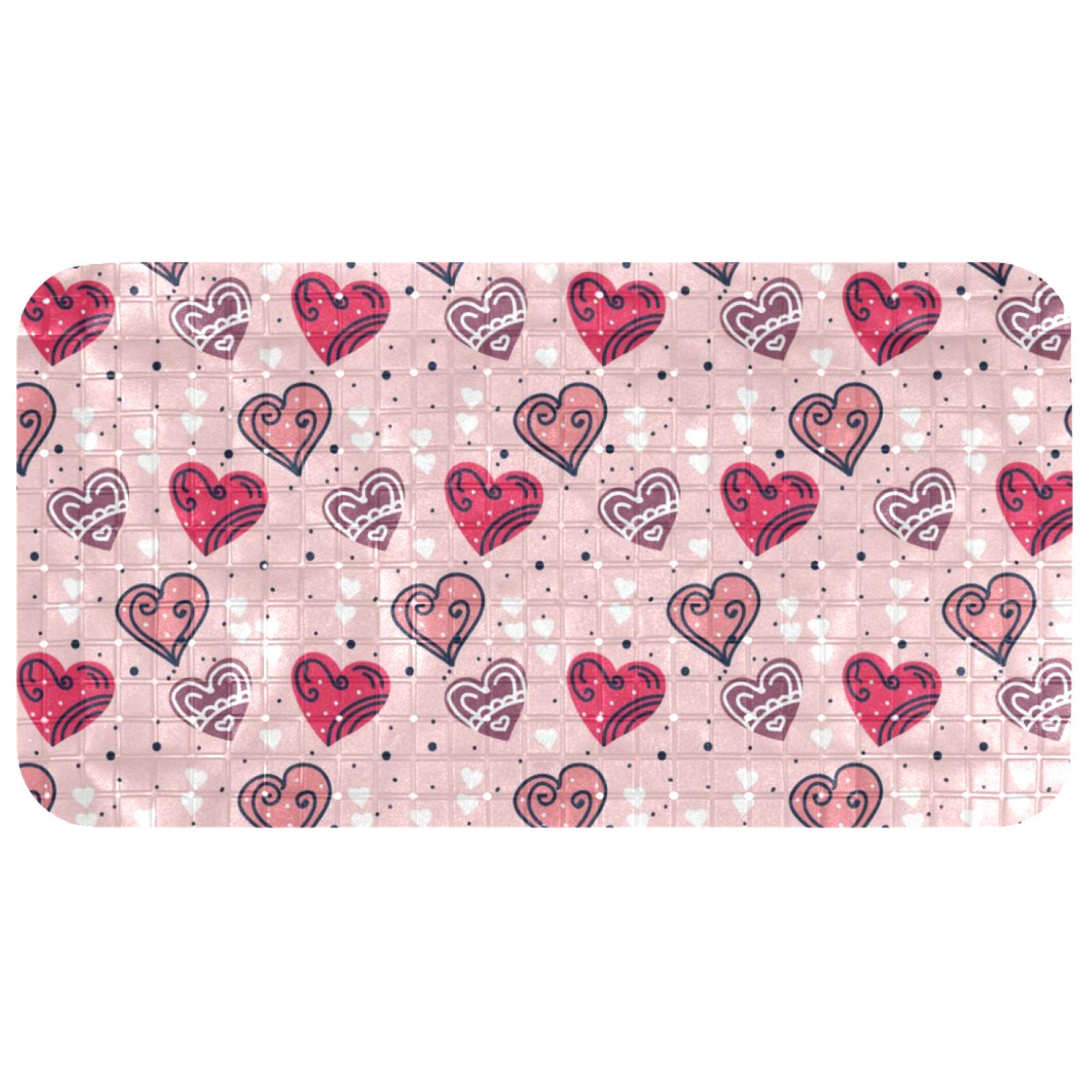 Tapis de bain antidérapant bébé rose Bennigiry 67 x 37 cm