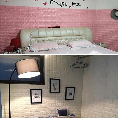 Miniatura 5 de LKXHarleya Papel tapiz autoadhesivo 3D de ladrillo impermeable de 27.56 x 11.81 pulgadas, paneles de pared para TV, sala de estar, decoración de