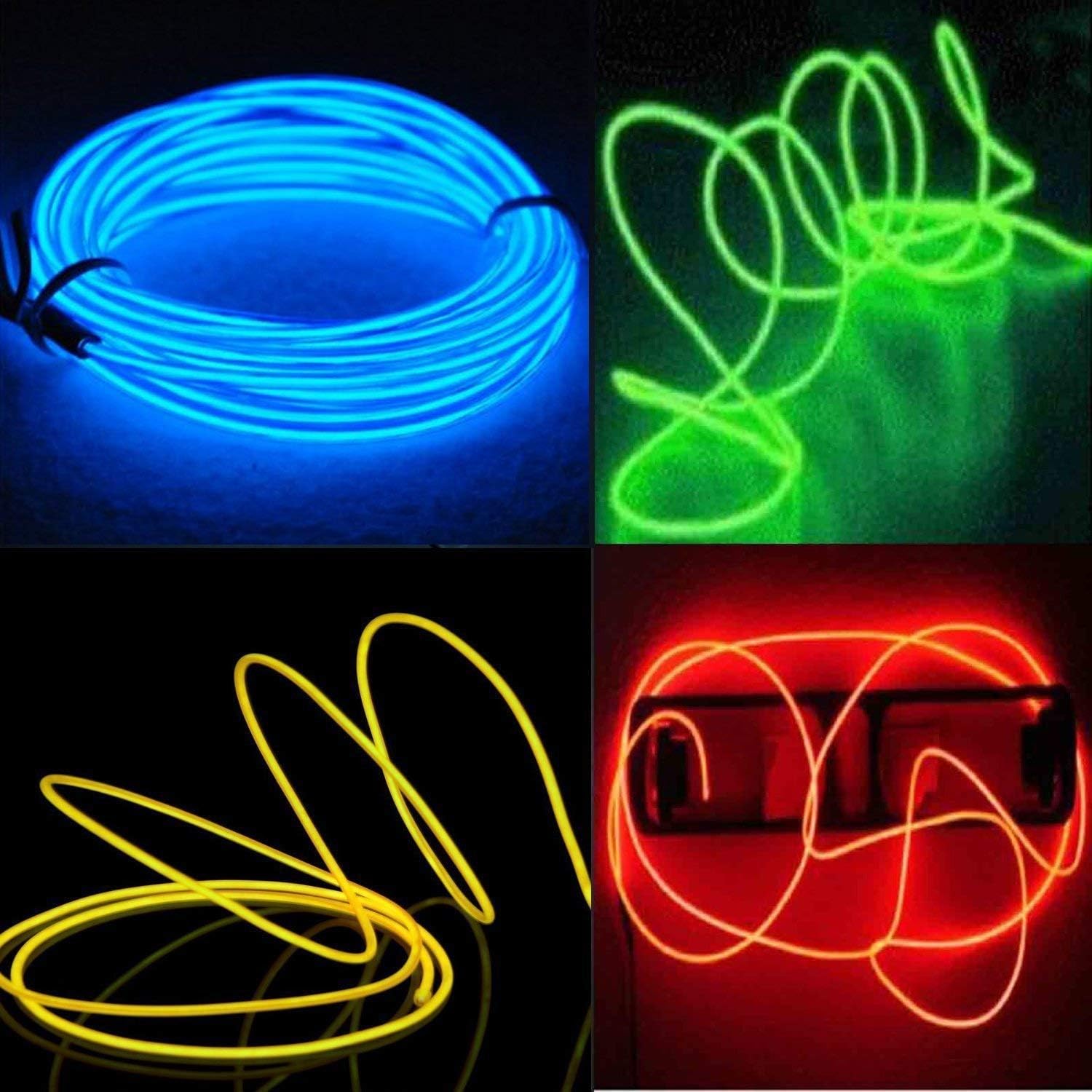 EL Wire, 4-Pack 5M Neon Light Electroluminescent Wire