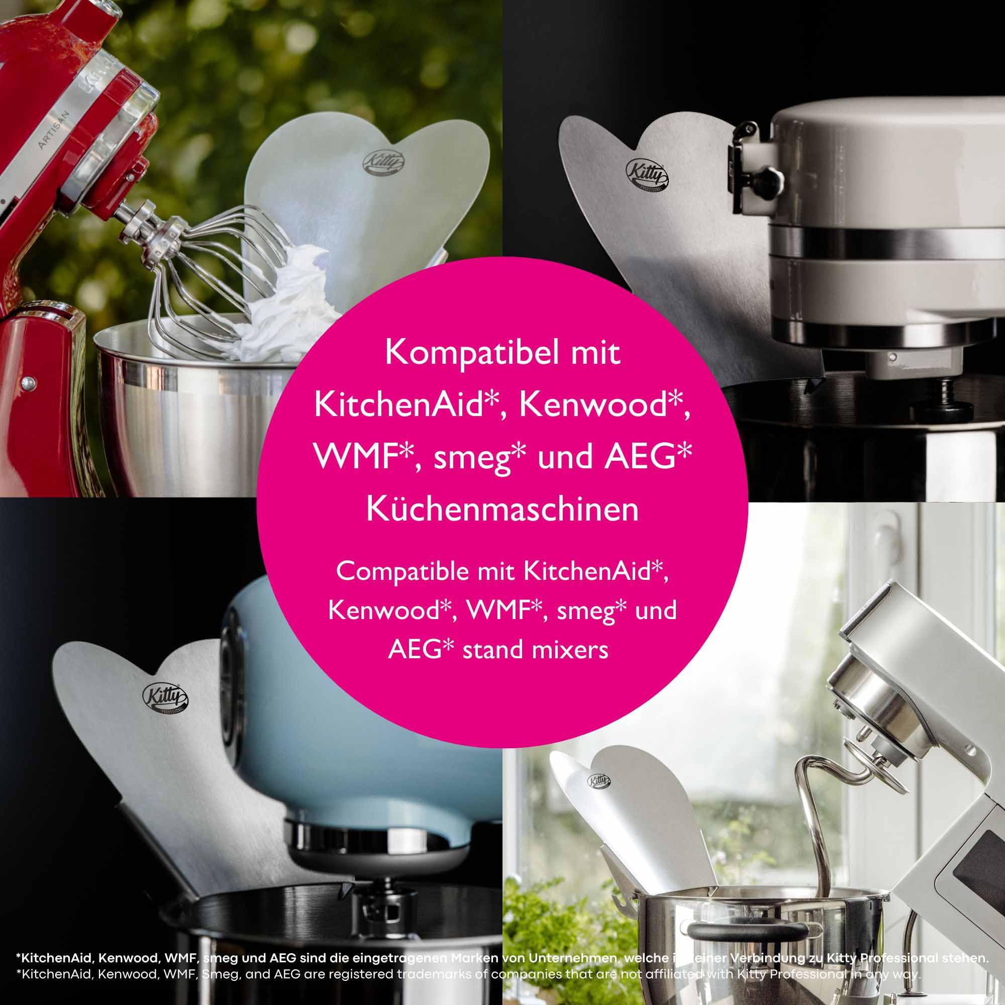 Wypełniacz ze stali nierdzewnej do robotów kuchennych - Kitty Professional: Składniki lejka Kitchen Aid Akcesoria pieczenia Miska mieszania zsypnia pochylnia podajnik napełnianie dodatek osłona