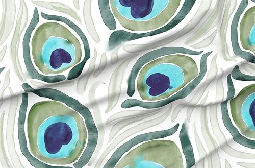 Miniatura 5 de Spoonflower Fabric - Watercolor Animal Print Nature Feathers Printed on Petal Signature Cotton Fabric Fat Quarter - Sewing Quilting Apparel Crafts