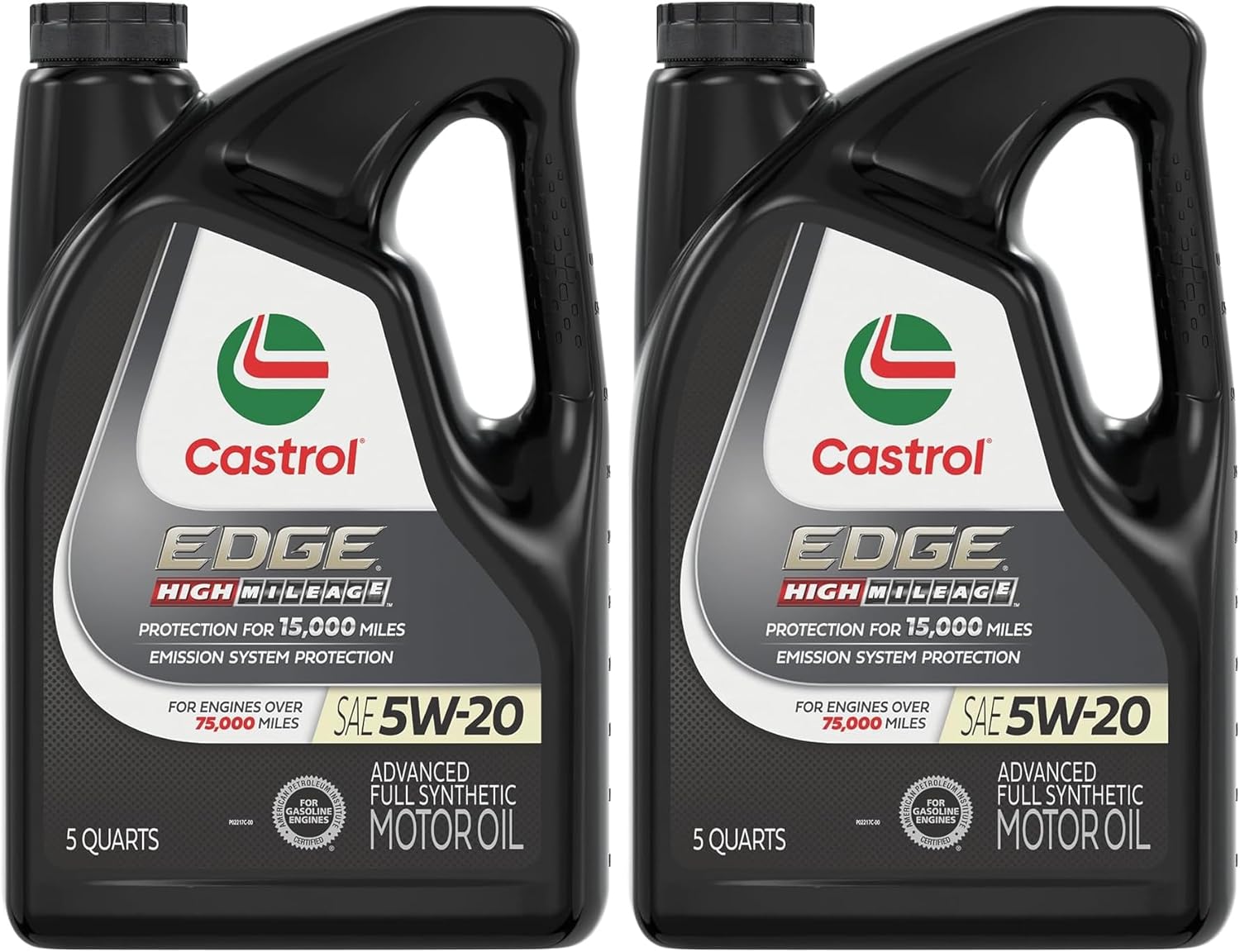 Castrol Edge High Mileage 5W-20 Advanced Full Synthetic Motor Oil, 5 Quarts (Pack of 2)
