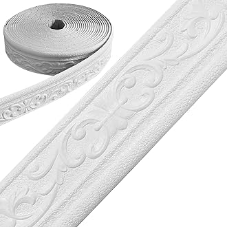 Molding Trim 1 Roll 33ft 3D Peel and Stick Trim Molding Self-Adhesive Wall Trim DIY Bendable Tailorable Decorative Wall Molding for Bedroom Living Room, Mouldings Trim