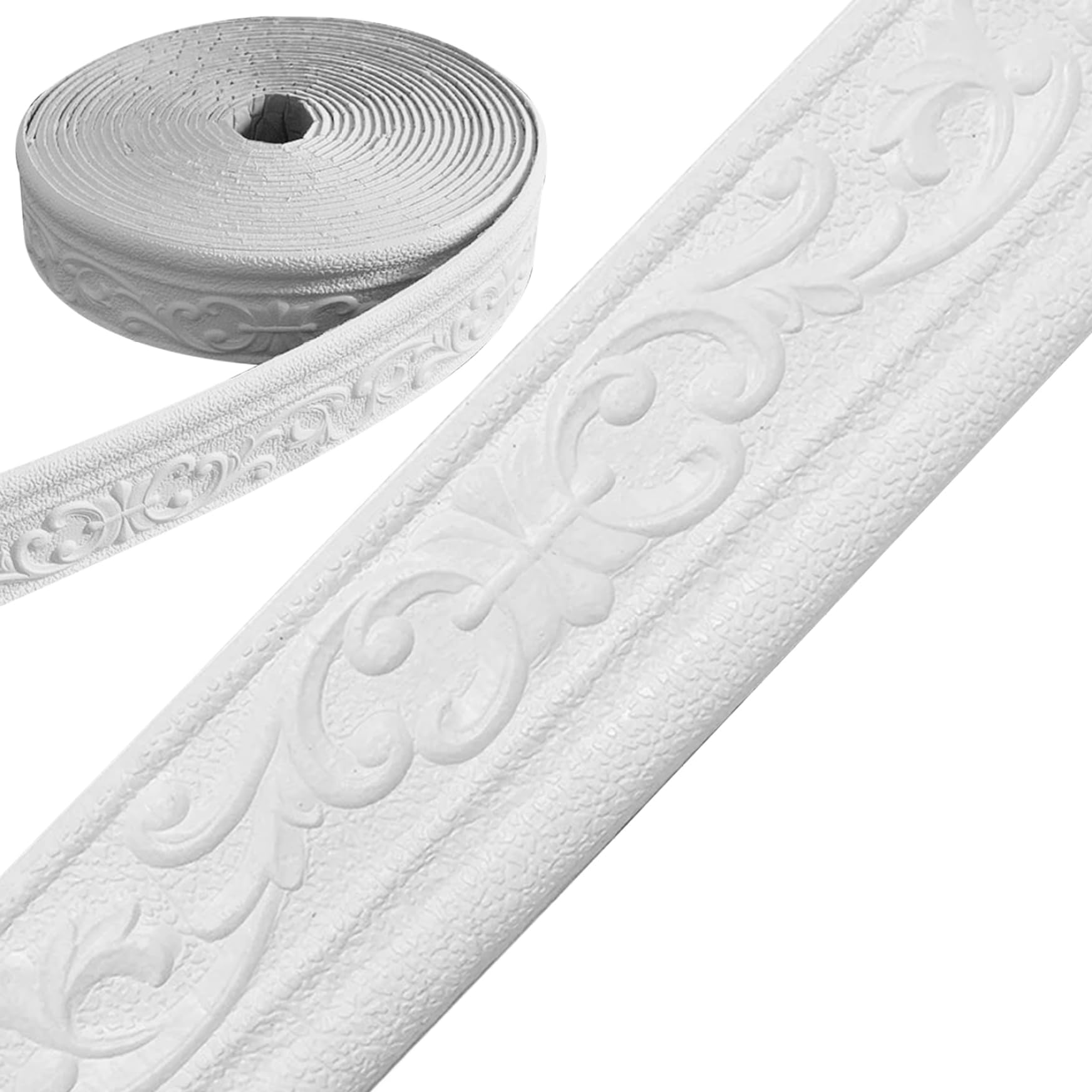 Molding Trim 1 Roll 33ft 3D Peel and Stick Trim Molding Self-Adhesive Wall Trim DIY Bendable Tailorable Decorative Wall Molding for Bedroom Living Room, Mouldings Trim