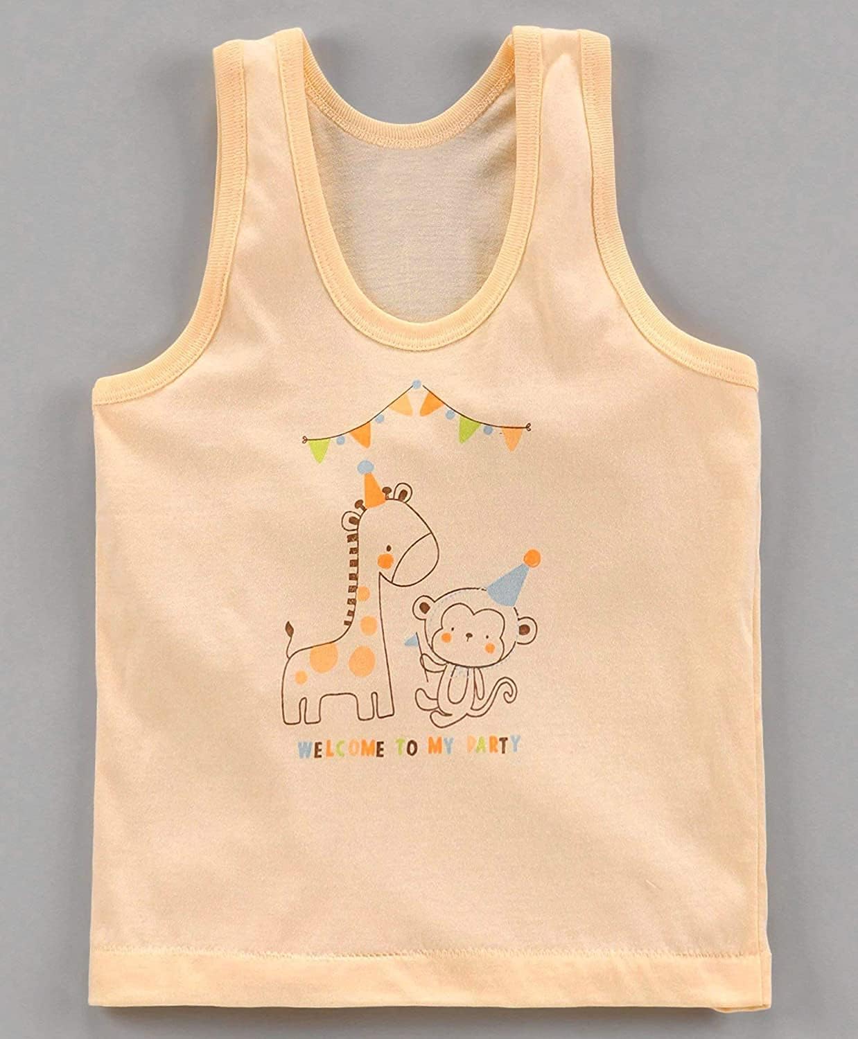 Hivata New Born Baby Boys Girls Soft Cotton Printed Pack of 6pc Inner Wear for Infants Sando Vest Kids Toddler Camisole Baniyan Multicolor (0-6 Months) 1
