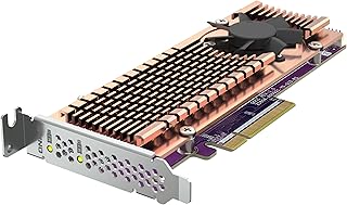 QNAP QM2-2P-384A Dual M.2 PCIe SSD Expansion Card, Supports up to Two M.2 2280/22110 Form Factor M.2 PCIe (Gen3 x4) SSDs, PCIe Gen3 x8 Host Interface, Low-Profile Bracket pre-Loaded, 2 x SSD