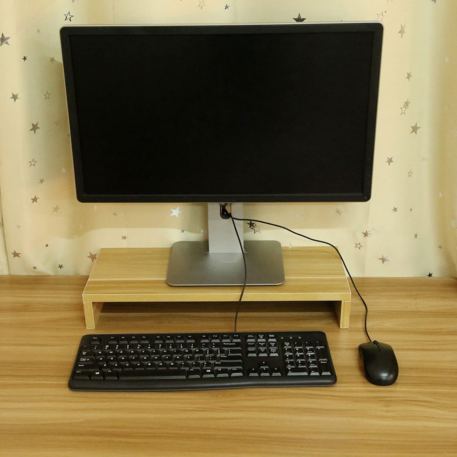 lyrlody Supporto in Legno per Monitor, Aumenta L'altezza dello Schermo del PC, Risparmia Spazio e Organizza la Scrivania, Supporto Universale Multifunzione per PC, Notebook e TV