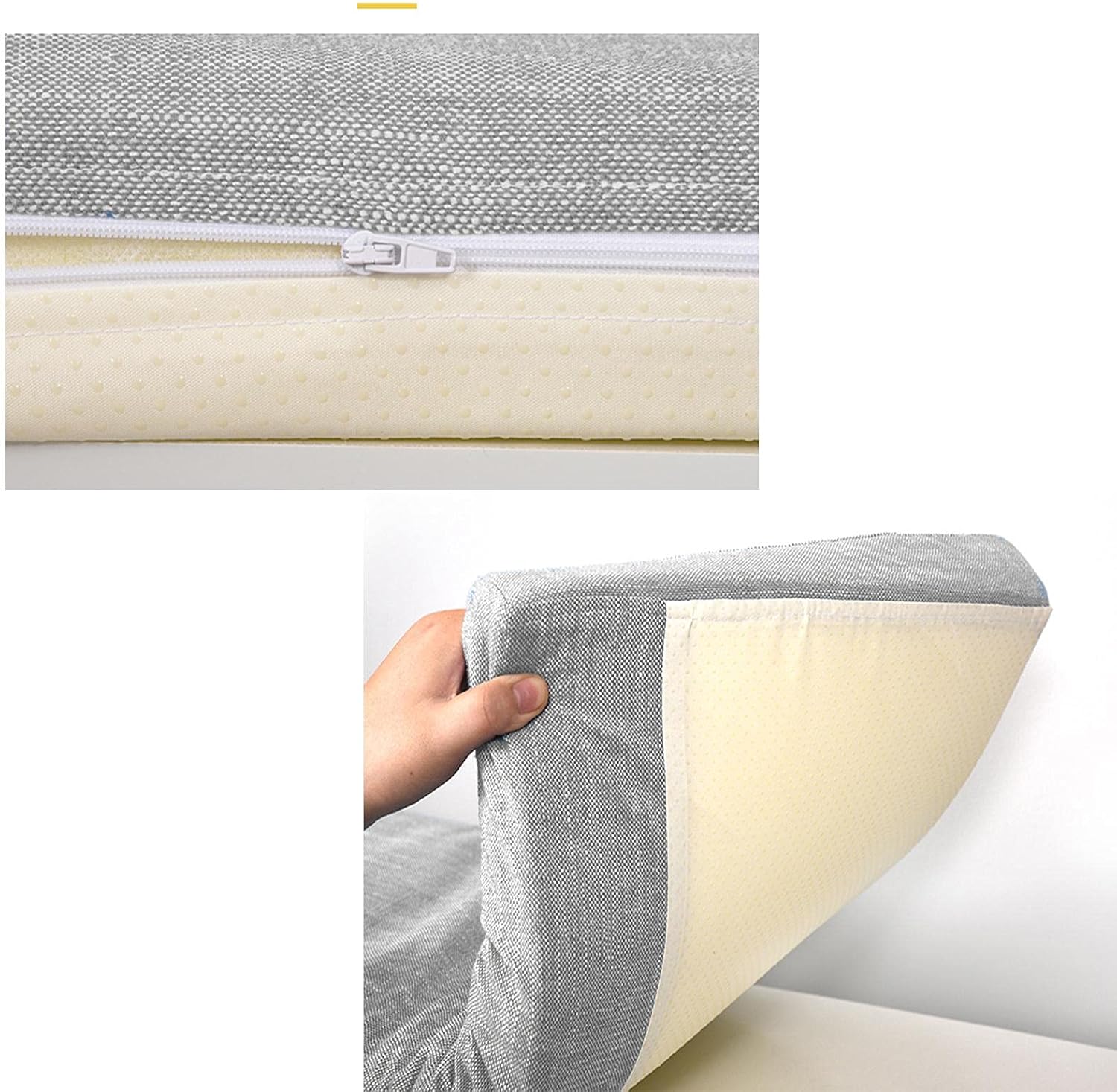 Chair Seat Cushion, Garden Patio Bench Cushions Pad Soft Loveseat Cushion Seat Pads, Long Thick Rectangle Washable Sofa Mat for Outdoor/Indoor Bench 24x16inch,Light Gray