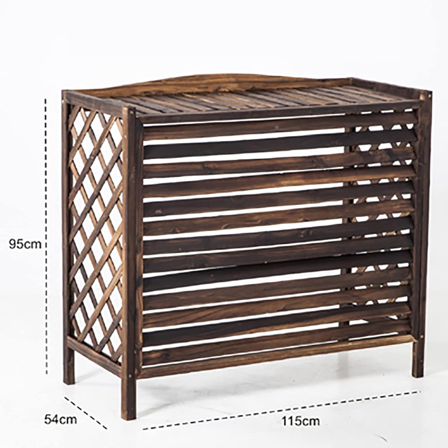 Air Conditioner Cover,Air Conditioner Cover for Outside Units,Solid Wood Air Conditioner Flower Stand Air Conditioner Outer Cover Louvered Air Conditioner Flower Rack