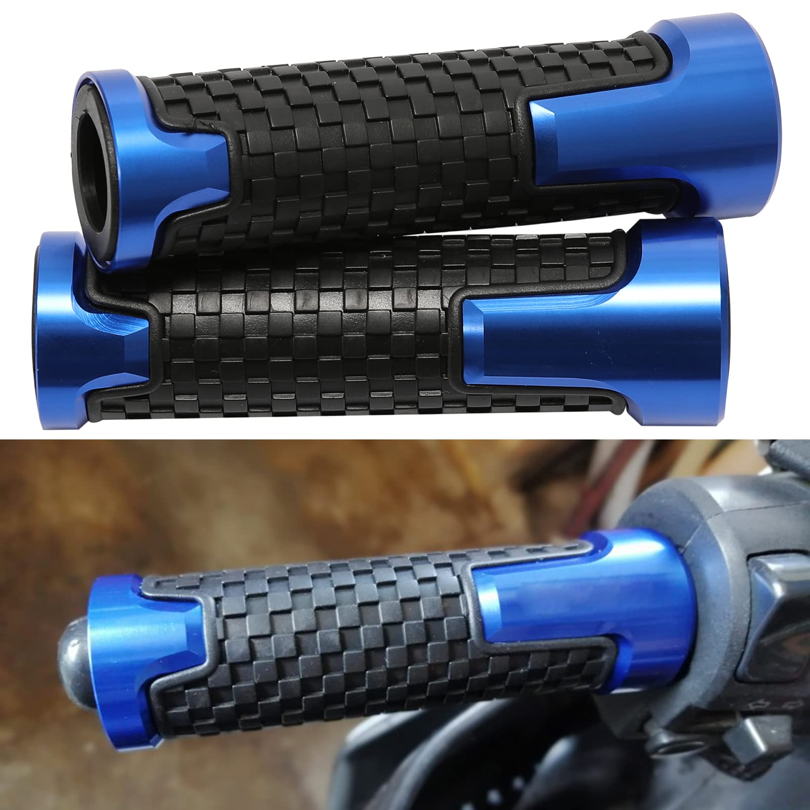 Manopole Moto Universale, 7/8" 22mm-24mm manopole scooter Impugnatura Moto Antiscivolo Compatibile con Bici Sportive Street Bike Cruiser Scooter Dirt Bike.