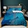 Bed Linen 135 x 200 cm Blue Feather 3-Piece Duvet Cover Bedding Sets Wrinkle-Free Soft Microfibre with 2 Pillowcases 80 x 80 cm with Zip