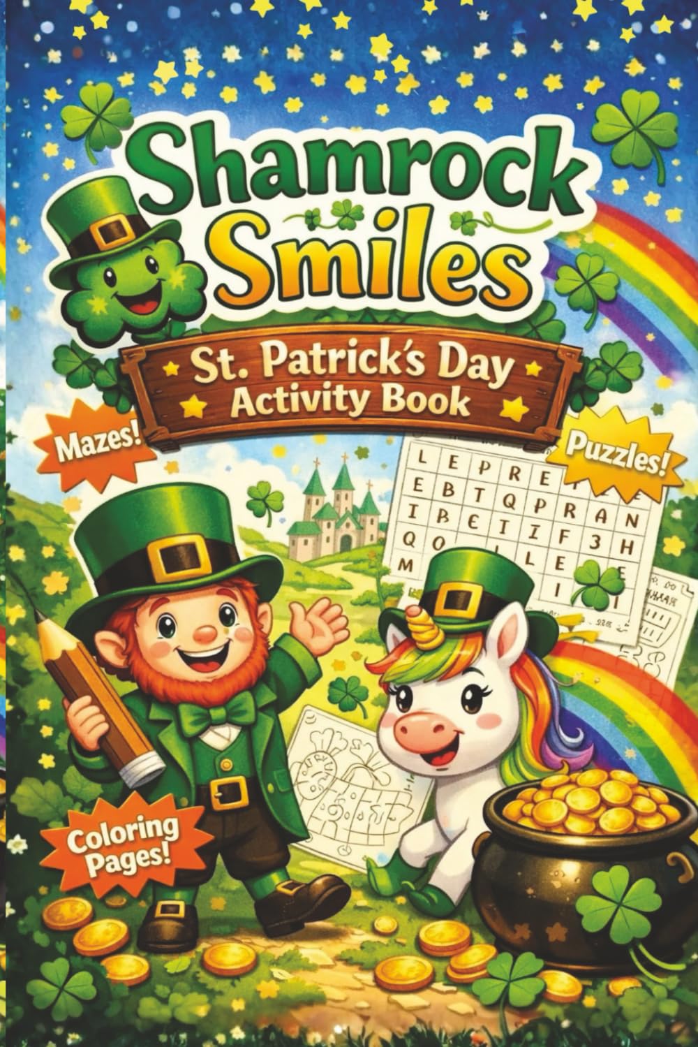 Shamrock Smiles: St. Patrick's Day Activity Book: Over 70 Fun St. Patrick’s Day Activities | Celebrate St. Patrick’s Day with Fun Activities | ... Mazes, Coloring & More (Kids Holiday Books)