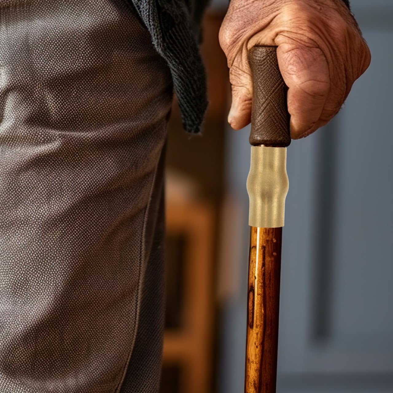 MOLUCKFU Elderly Cane Joint Set including Anti-Slip Ferrule Walking Stick Connector Accessories for Diy Replacement Secure Senior Mobility and Stability - Image 2
