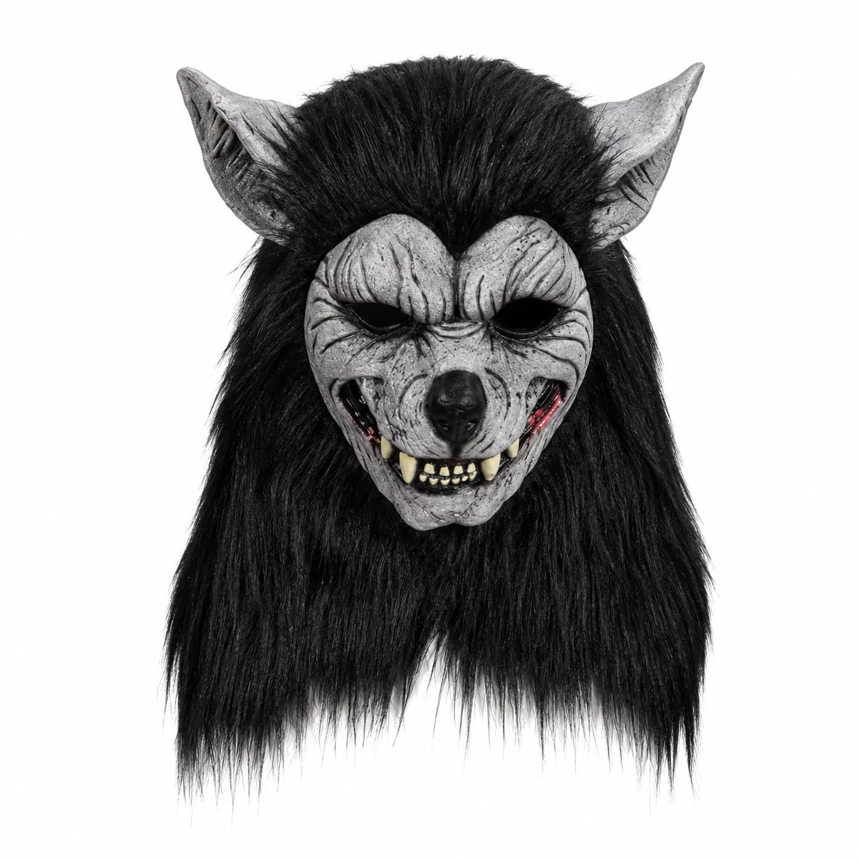 Claofoc Werewolf Mask Adult Halloween Animal Scary Wolf Mask with Faux Fur