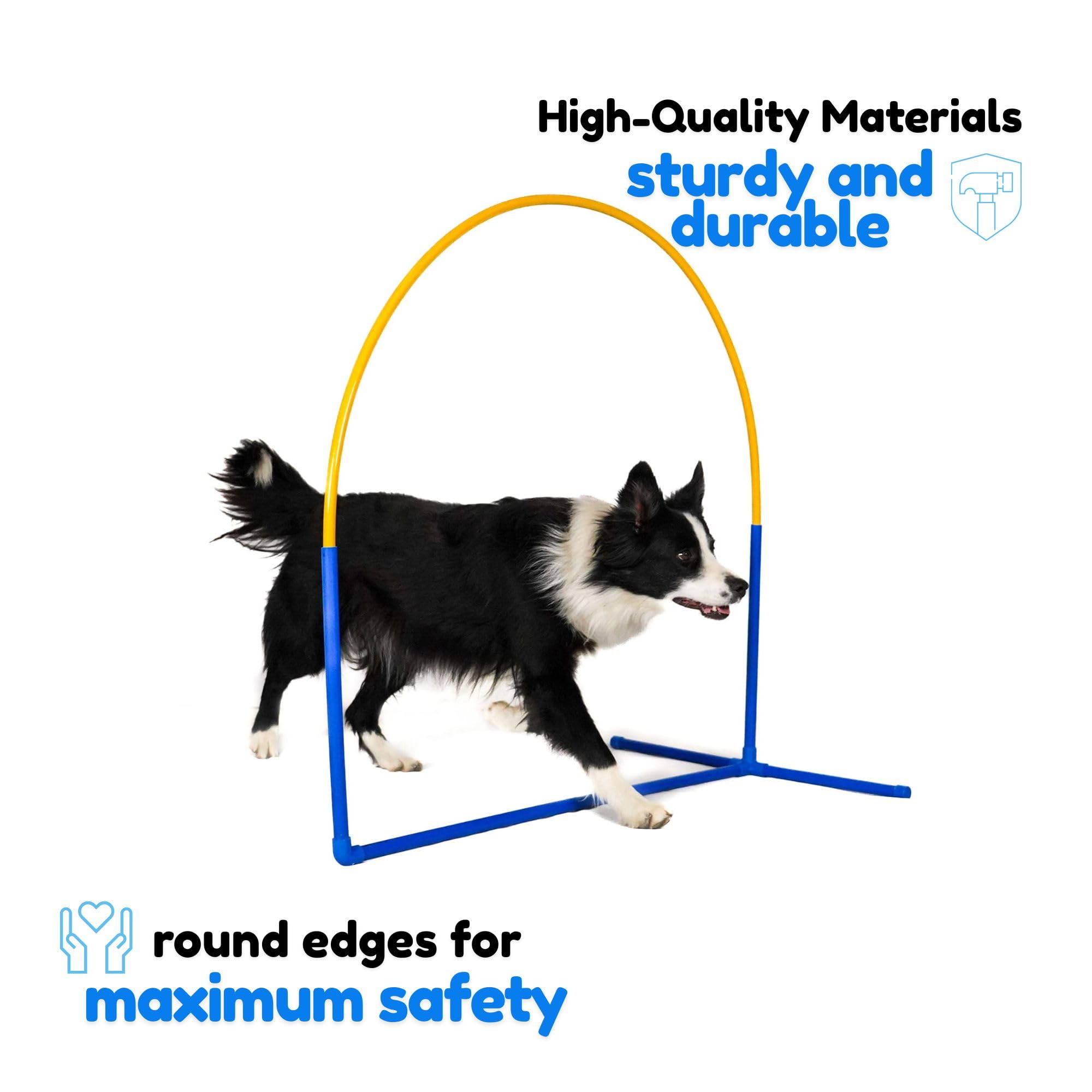 Callieway NADAC Hoopers Agility Hoops duże opakowanie Fun Hoops niebieskie 6 sztuk ze środkową podporą