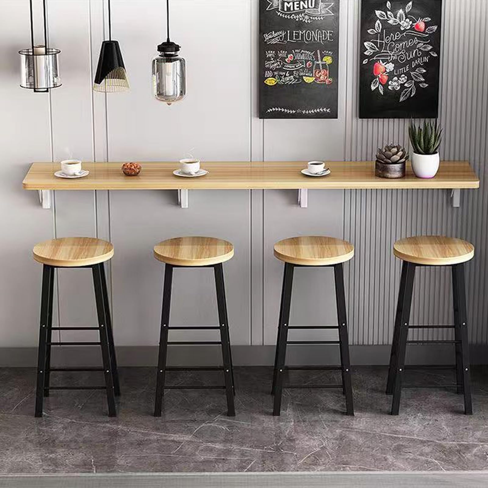 Floating desk ，Folding table wall hanging narrow home long table wall hanging dining table kitchen folding wall hanging folding desk ，restaurant milk