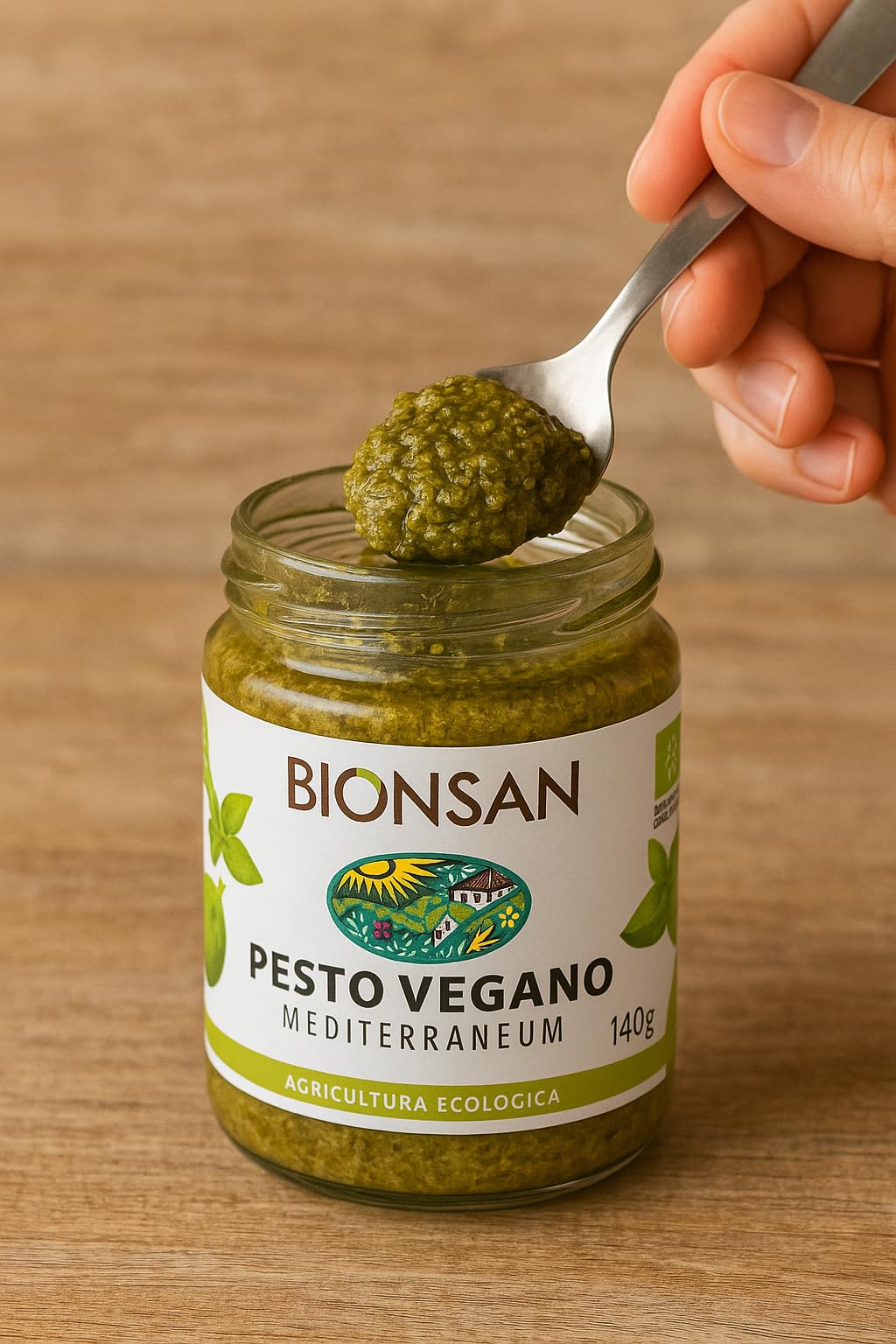 Pack 3x Pesto Vegano Bio 140g Bion san Salsa Ecológica Sin Queso 100% Vegana
