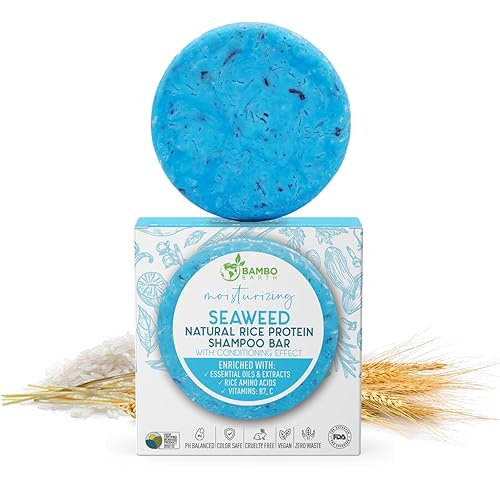 Barra de champú de agua de proteína de arroz sólido con jabón para el cabello con efecto acondicionador - Barras de champú para cabello con todos