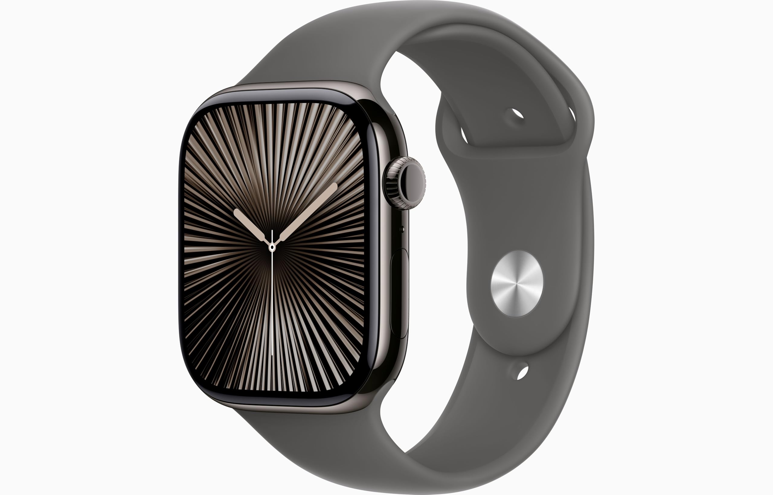Apple Watch Series 10 [GPS, 42mm] - Slate Titanium Case with Stone Gray Sport Band, S/M (Renewed)