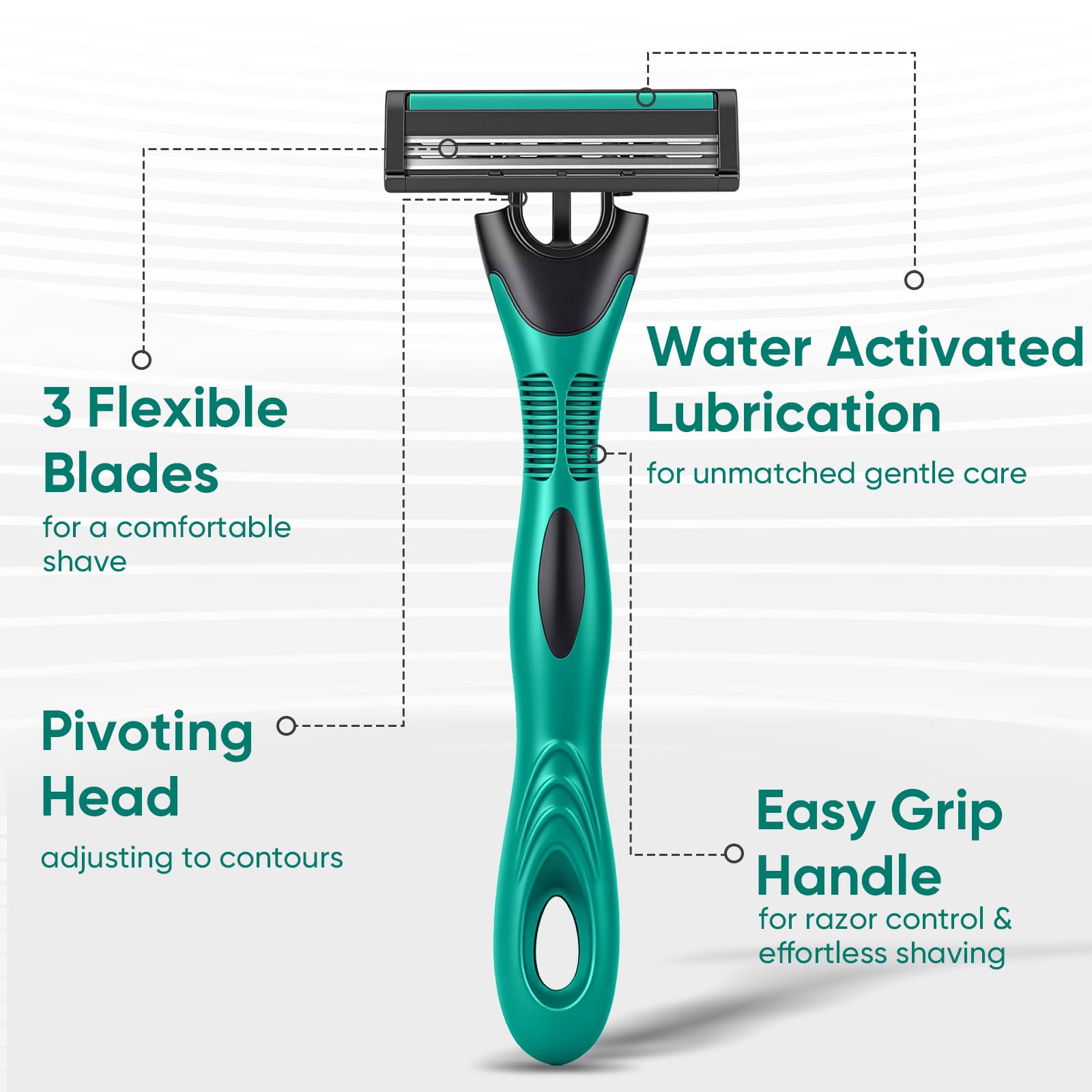 20 Disposable Razors - 3-Blade Men's Shave -3