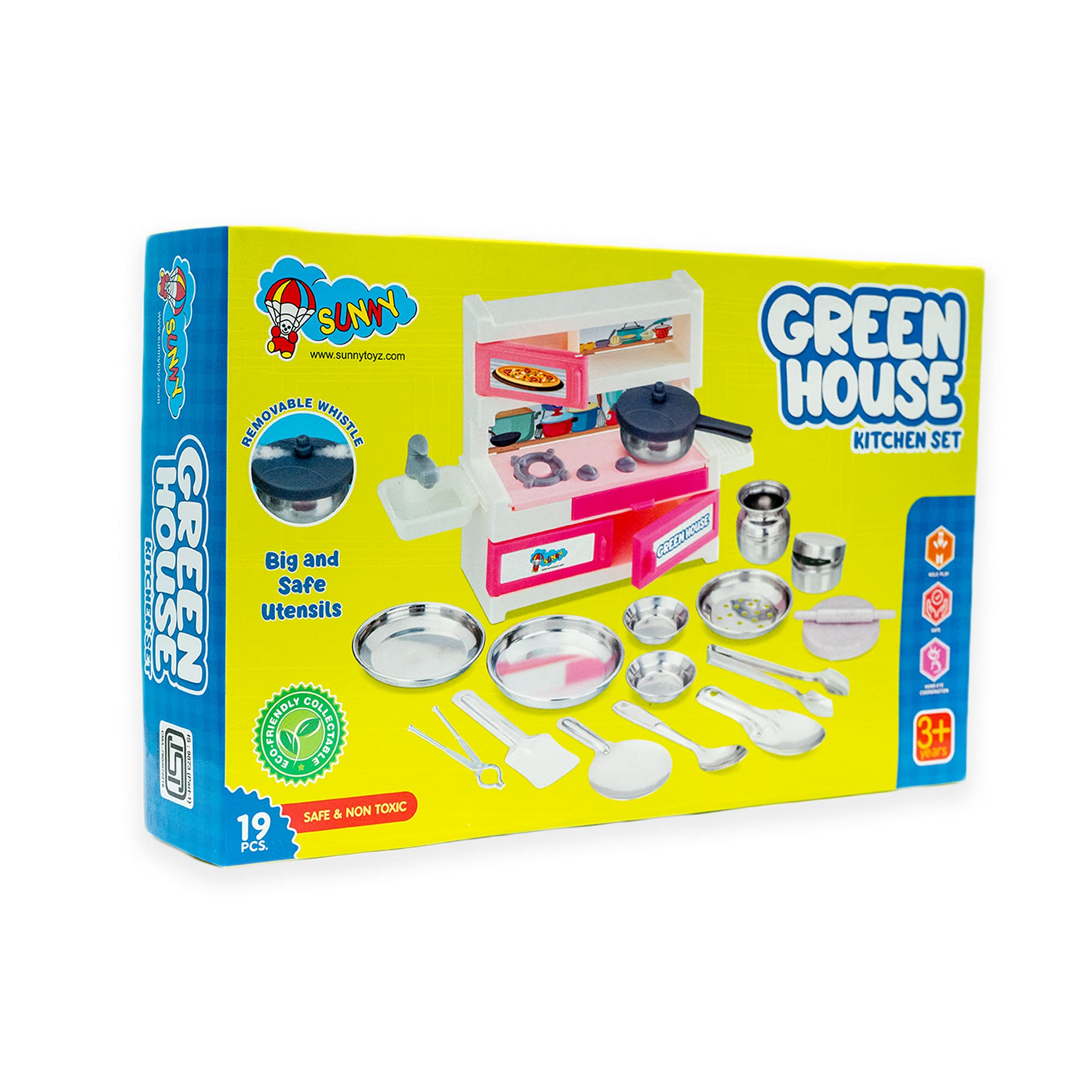 Green House 19 Pieces Kitchen Set for Kids.A Perfect Roleplay Pretend Play Kitchen Play Set for Kids. (B094ZPBVW6) Amazon Price History, Amazon Price Tracker
