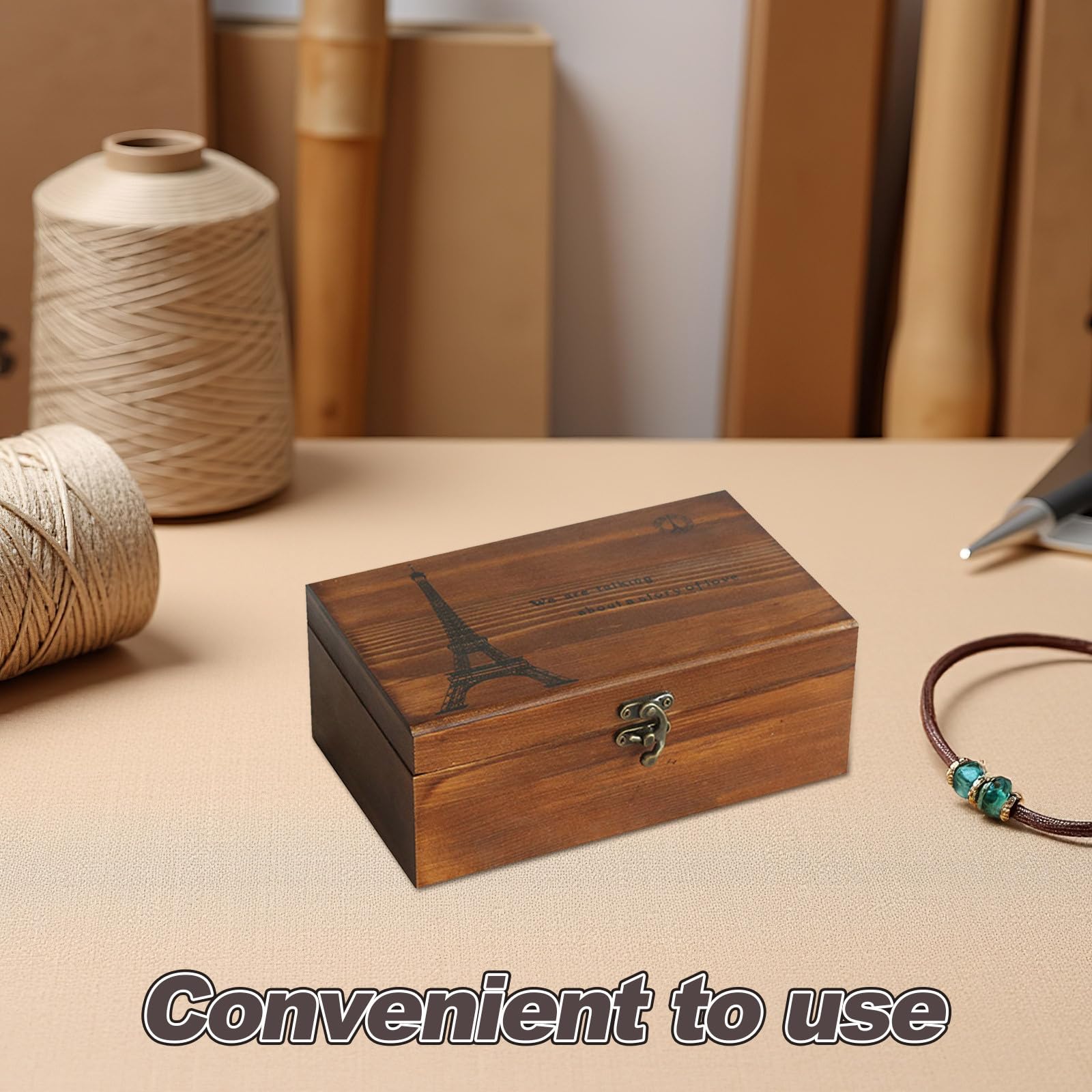 WRITWAA 2 Piezas Caja de Costura de Madera para Almacenamiento de Agujas y Hilos Vintage Portátil y Duradera para Uso Doméstico y Manualidades